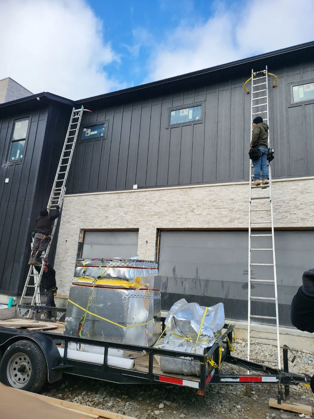 Storm damage documentation on a Crooked Stick commercial building